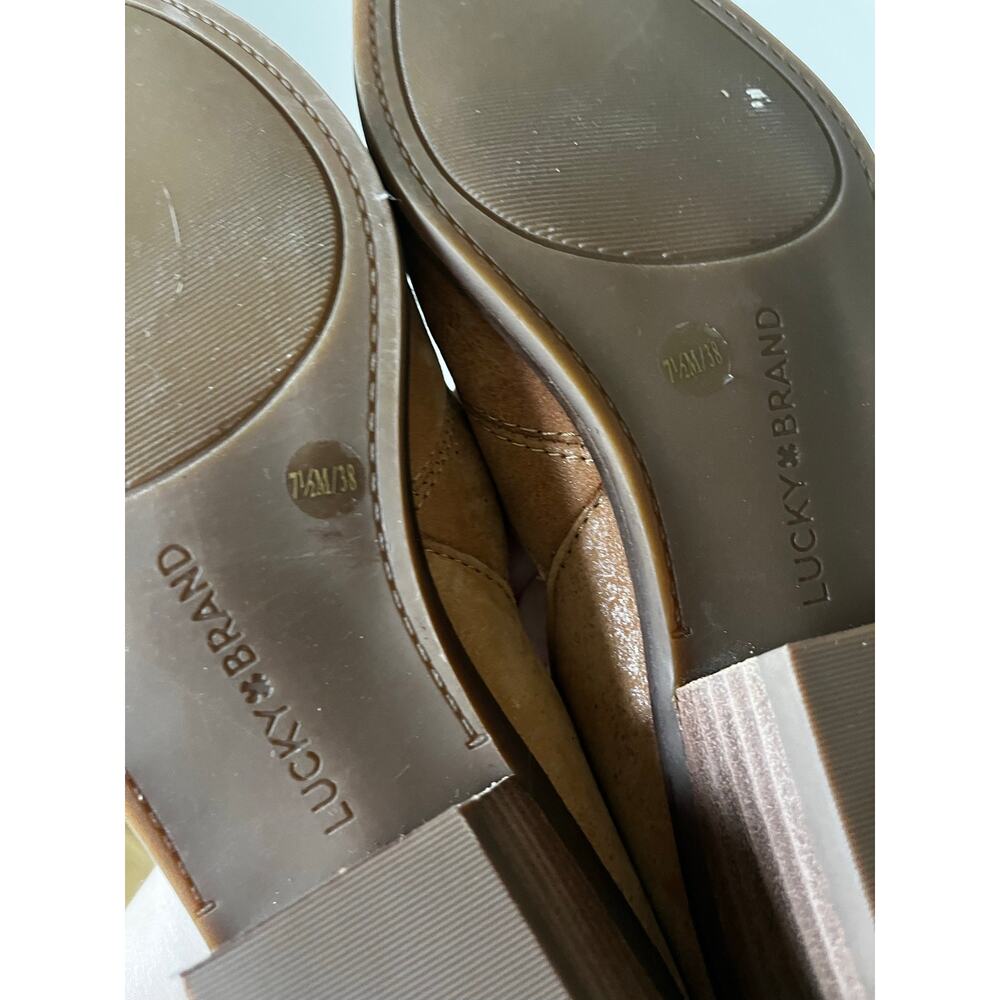 Lucky Brand Mahzan Slip On Loafers Brown Leather Women’s 38 7.5 Dorsay Pointed - Picture 7 of 7
